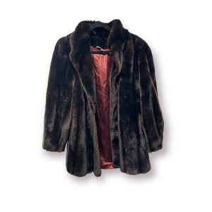 Vintage Hillmoor NY Tissavel France Faux Fur Women's Coat Jacket med / large